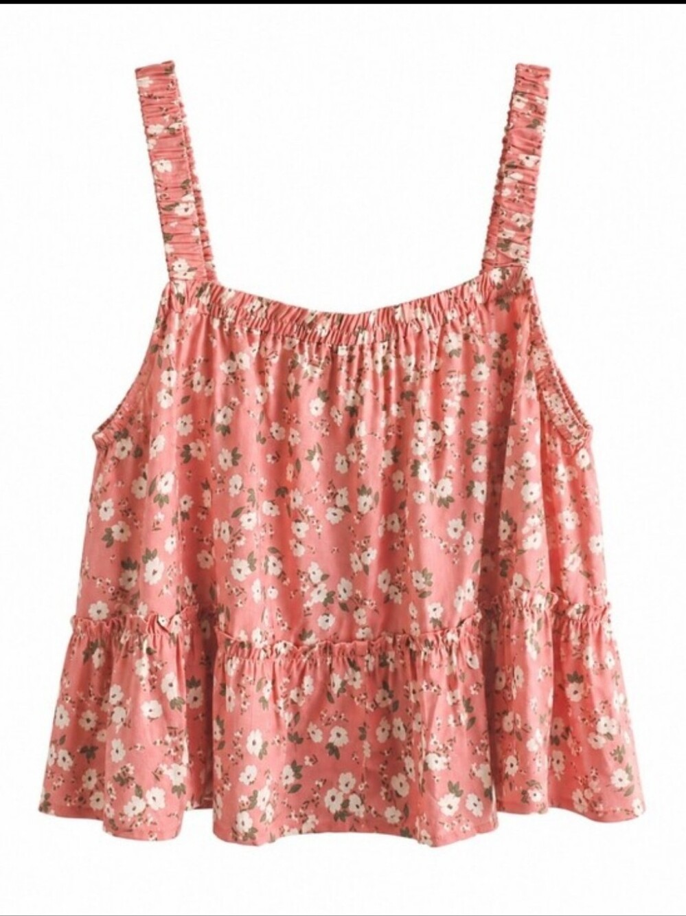 torrid Coral Pink Floral Ruffle Tank Top Sz 2X